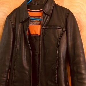 Black leather jacket